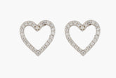 Charming Design Heart Shape 925 Sterling Silver Earrings studded with CZ